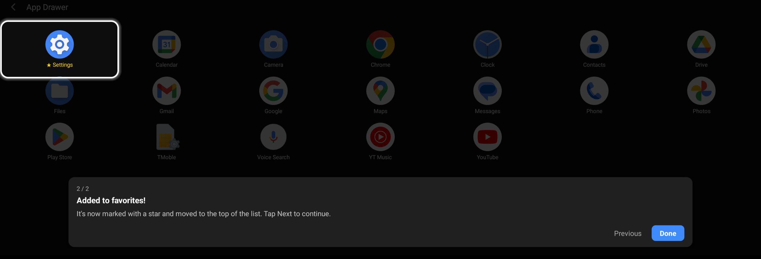App Drawer & Favorites
